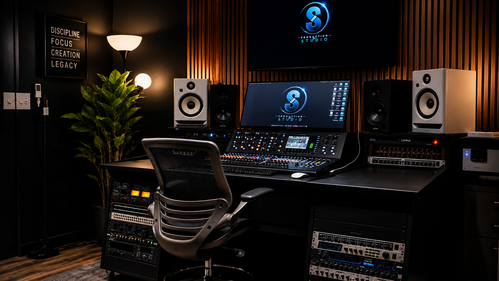 Sproduction professional recording studio control room
